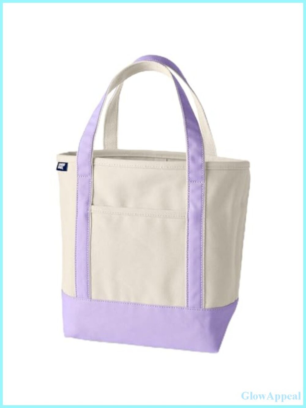 Lands' End Open Canvas Tote Medium Regular Handle Cotton Tote Bag